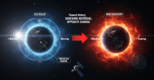 Why is Earth's magnetosphere charged opposite to what was believed